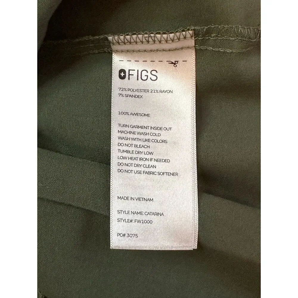 Figs Catarina‎ One-Pocket Scrub Top DARK MOSS XS